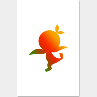 Orange Bird Ombre Silhouette Posters and Art